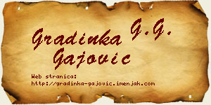Gradinka Gajović vizit kartica